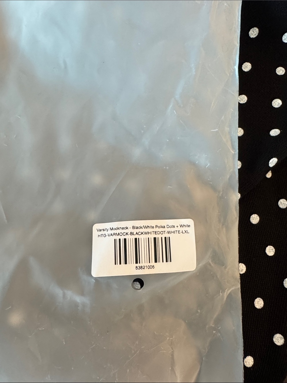 Parke Limited Edition: Black Polka Dot MockNeck - Picture 2 of 2
